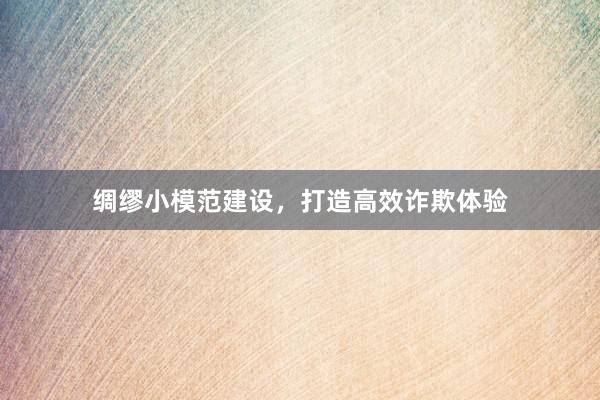 绸缪小模范建设，打造高效诈欺体验